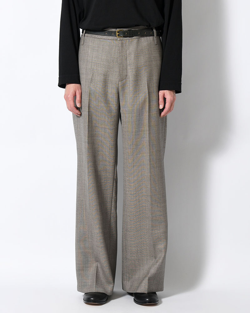 MENS WOOL FLARED PANTS -BEIGE-