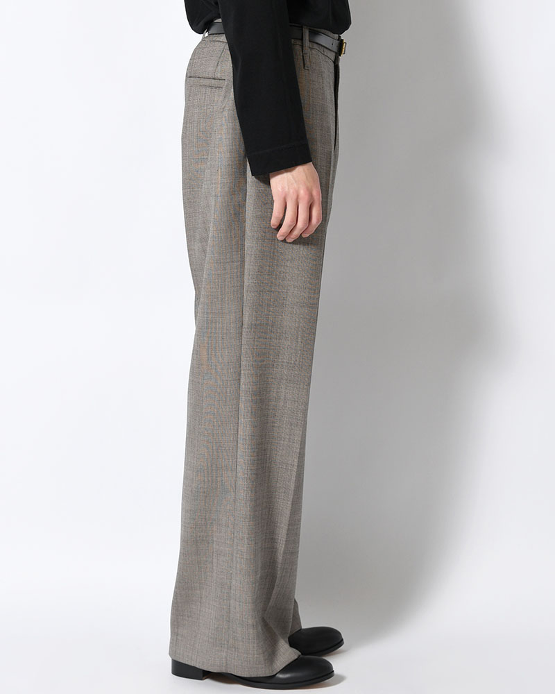 MENS WOOL FLARED PANTS -BEIGE-