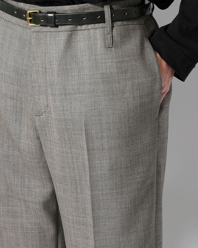MENS WOOL FLARED PANTS -BEIGE-