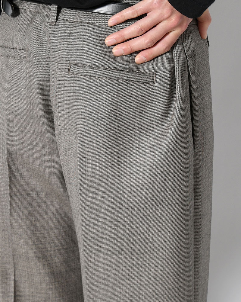 MENS WOOL FLARED PANTS -BEIGE-