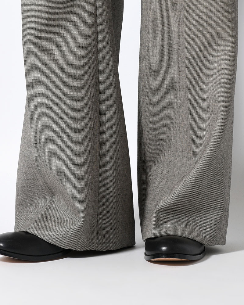 MENS WOOL FLARED PANTS -BEIGE-