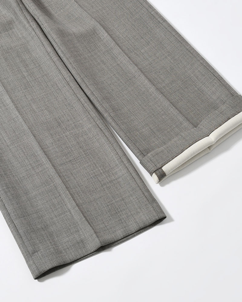 MENS WOOL FLARED PANTS -BEIGE-