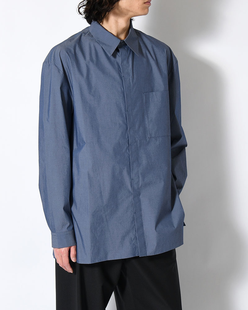 SQUARE POCKET OVERSIZE SHIRT -INDIGO-