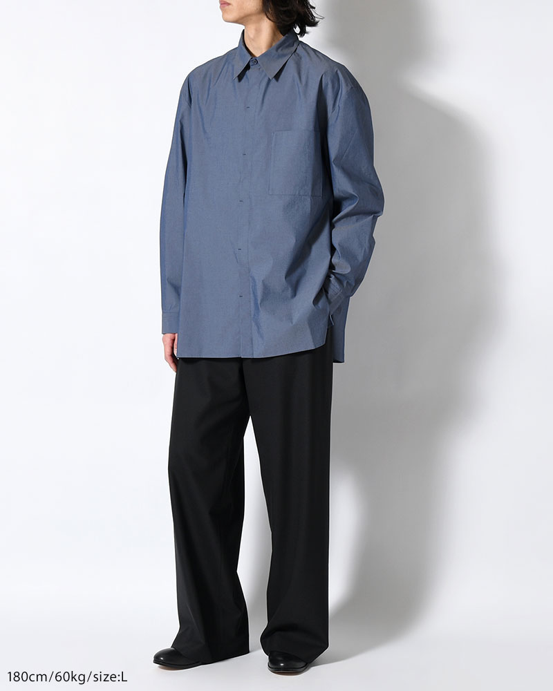 SQUARE POCKET OVERSIZE SHIRT -INDIGO-
