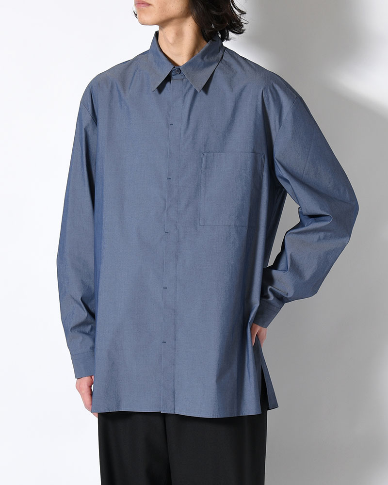 SQUARE POCKET OVERSIZE SHIRT -INDIGO-