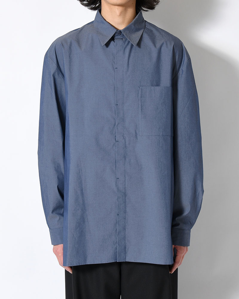 SQUARE POCKET OVERSIZE SHIRT -INDIGO-