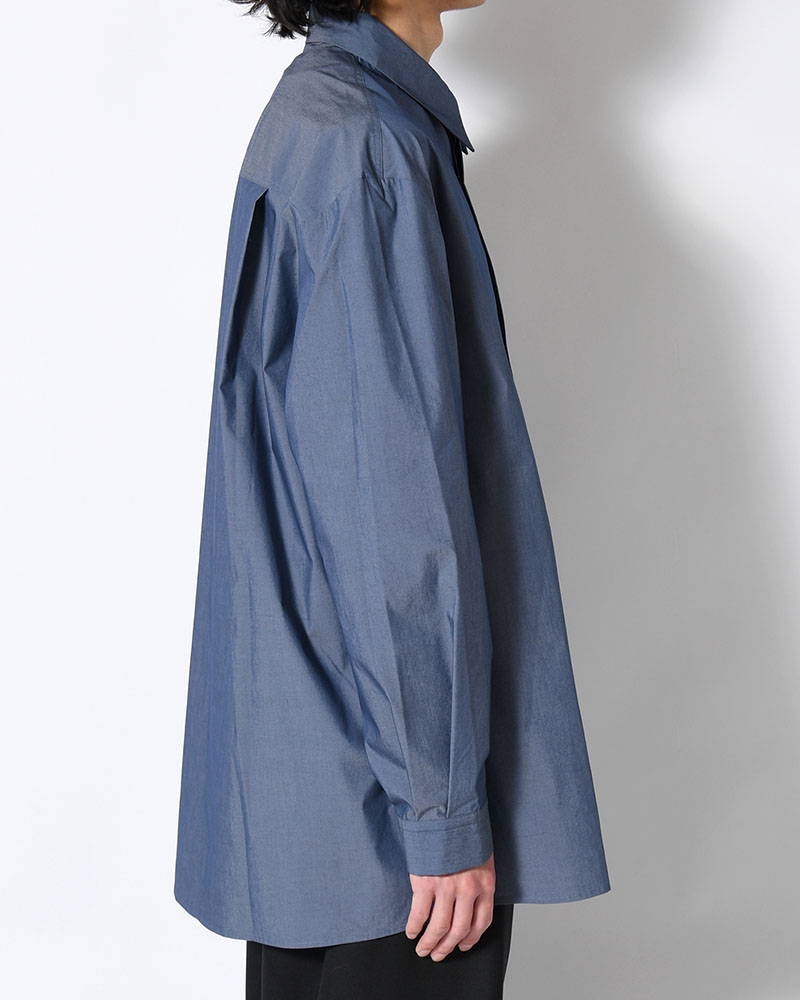 SQUARE POCKET OVERSIZE SHIRT -INDIGO-