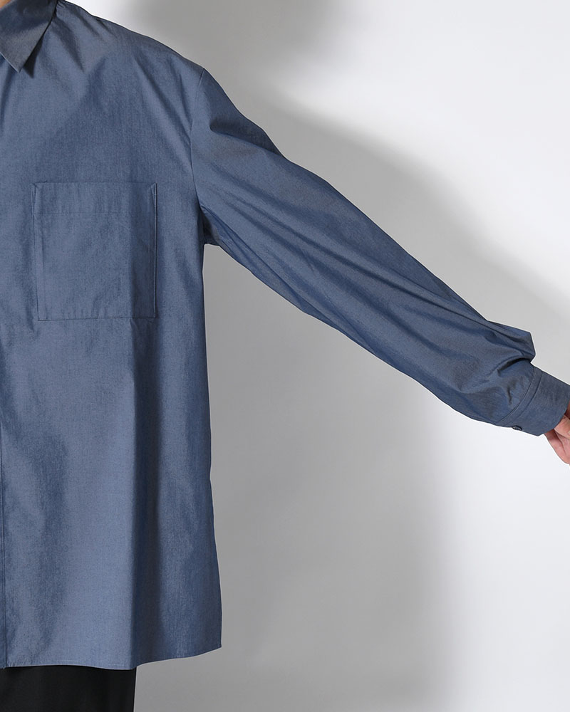 SQUARE POCKET OVERSIZE SHIRT -INDIGO-