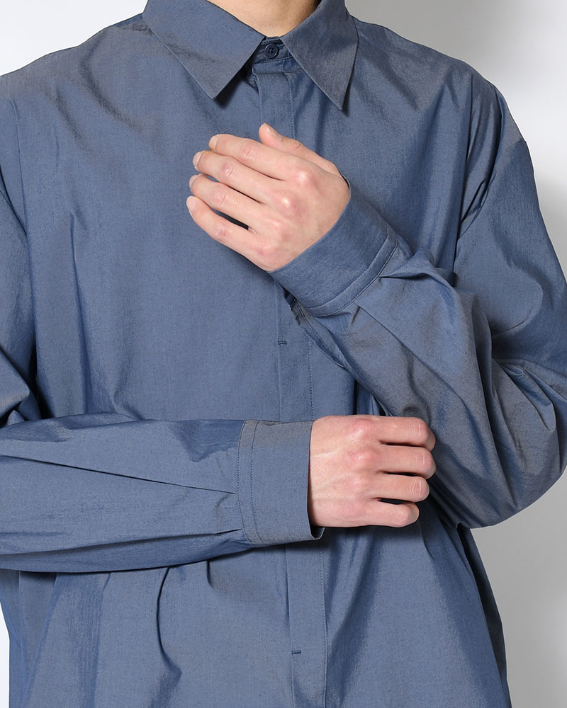 SQUARE POCKET OVERSIZE SHIRT -INDIGO-