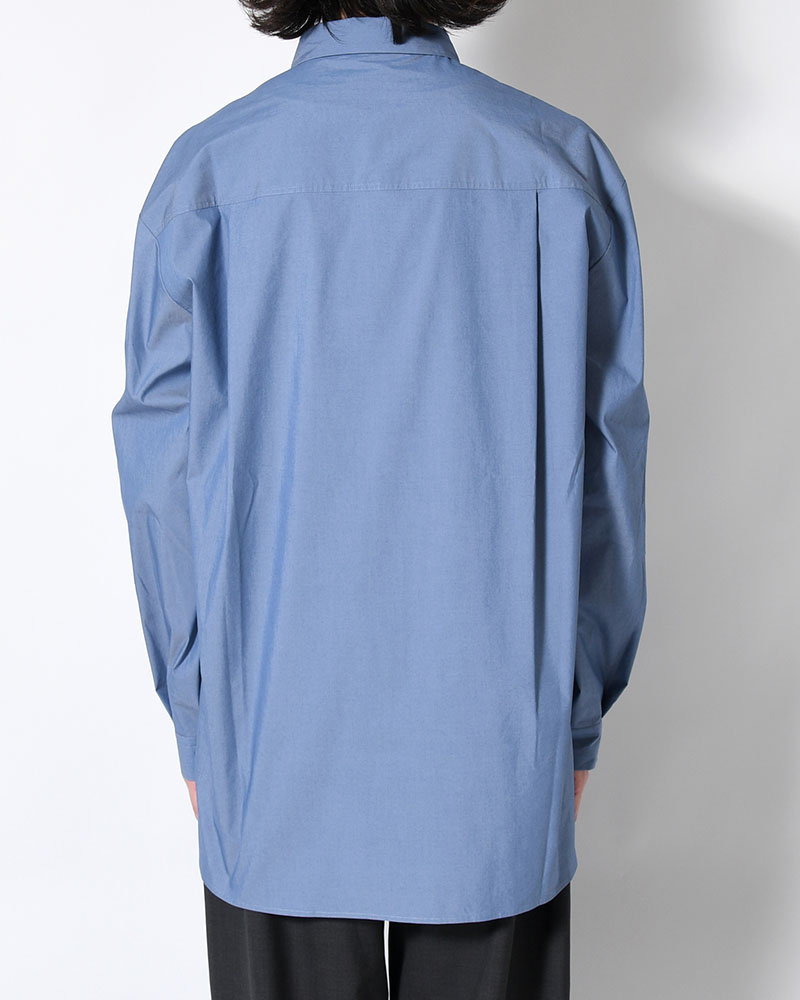 SQUARE POCKET OVERSIZE SHIRT -BLUE-