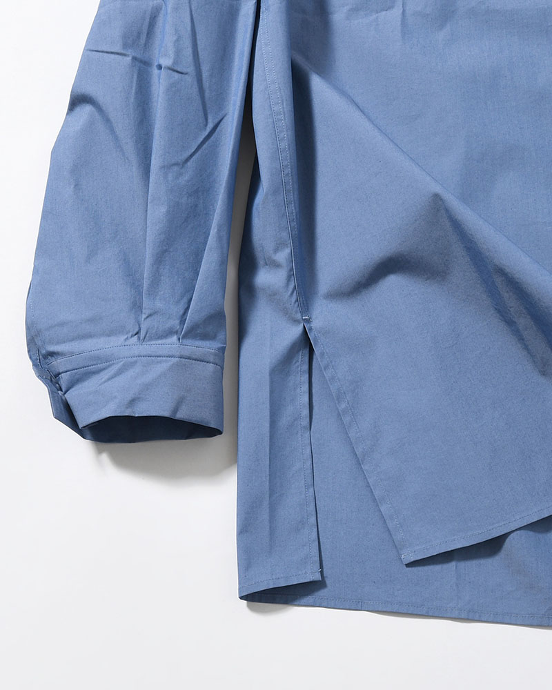 SQUARE POCKET OVERSIZE SHIRT -BLUE-