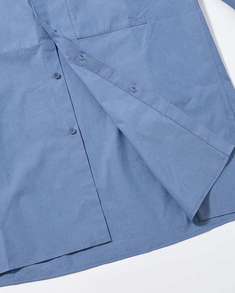 SQUARE POCKET OVERSIZE SHIRT -BLUE-