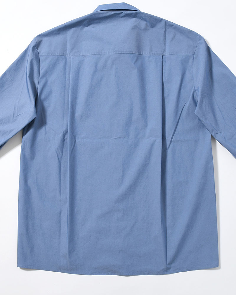 SQUARE POCKET OVERSIZE SHIRT -BLUE-