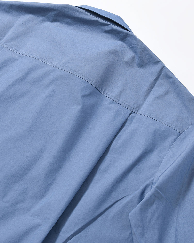 SQUARE POCKET OVERSIZE SHIRT -BLUE-