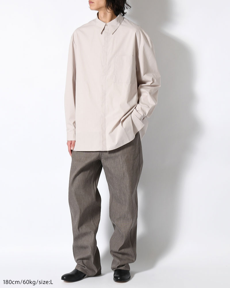 SQUARE POCKET OVERSIZE SHIRT -BEIGE-