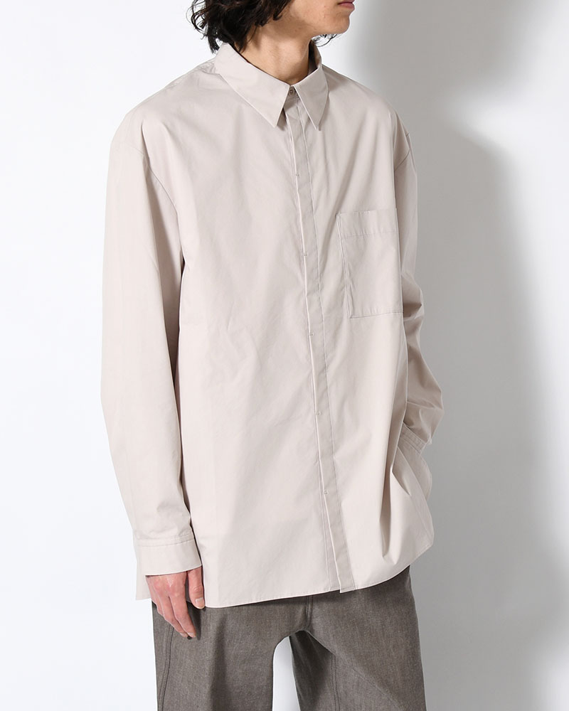 SQUARE POCKET OVERSIZE SHIRT -BEIGE-