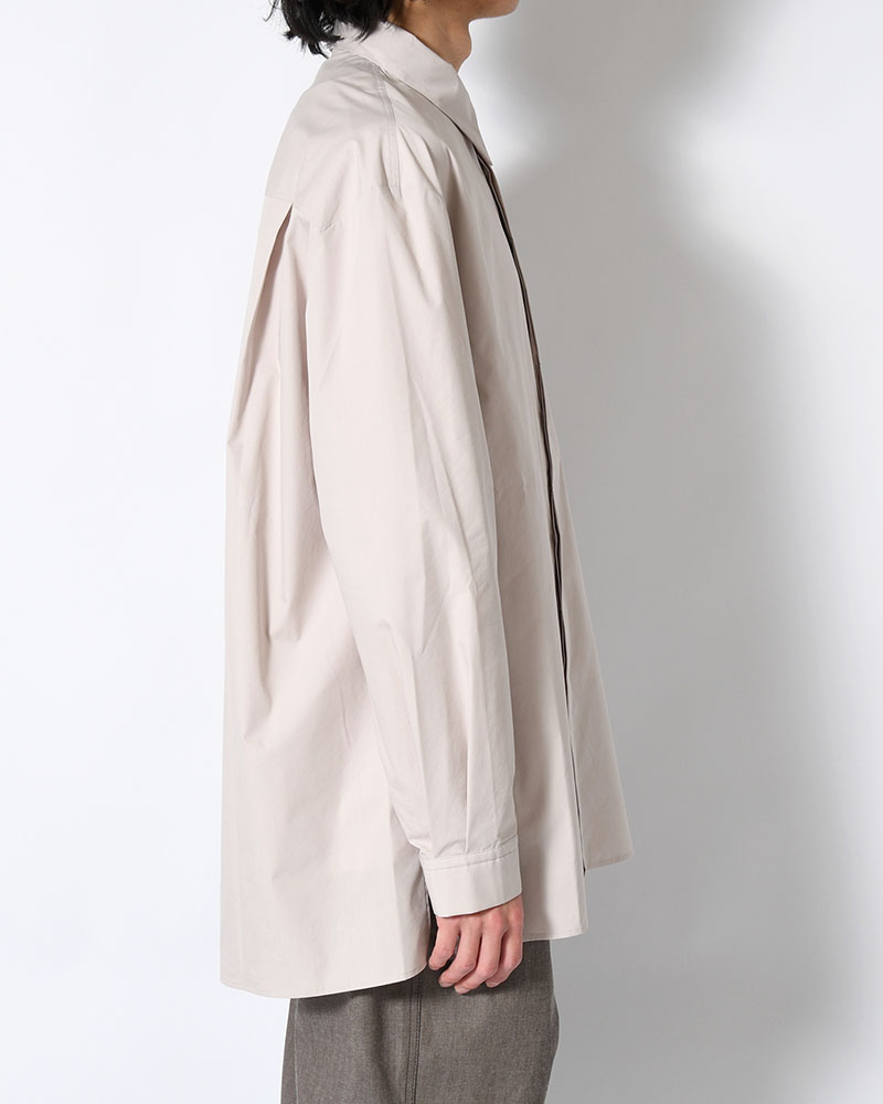 SQUARE POCKET OVERSIZE SHIRT -BEIGE-