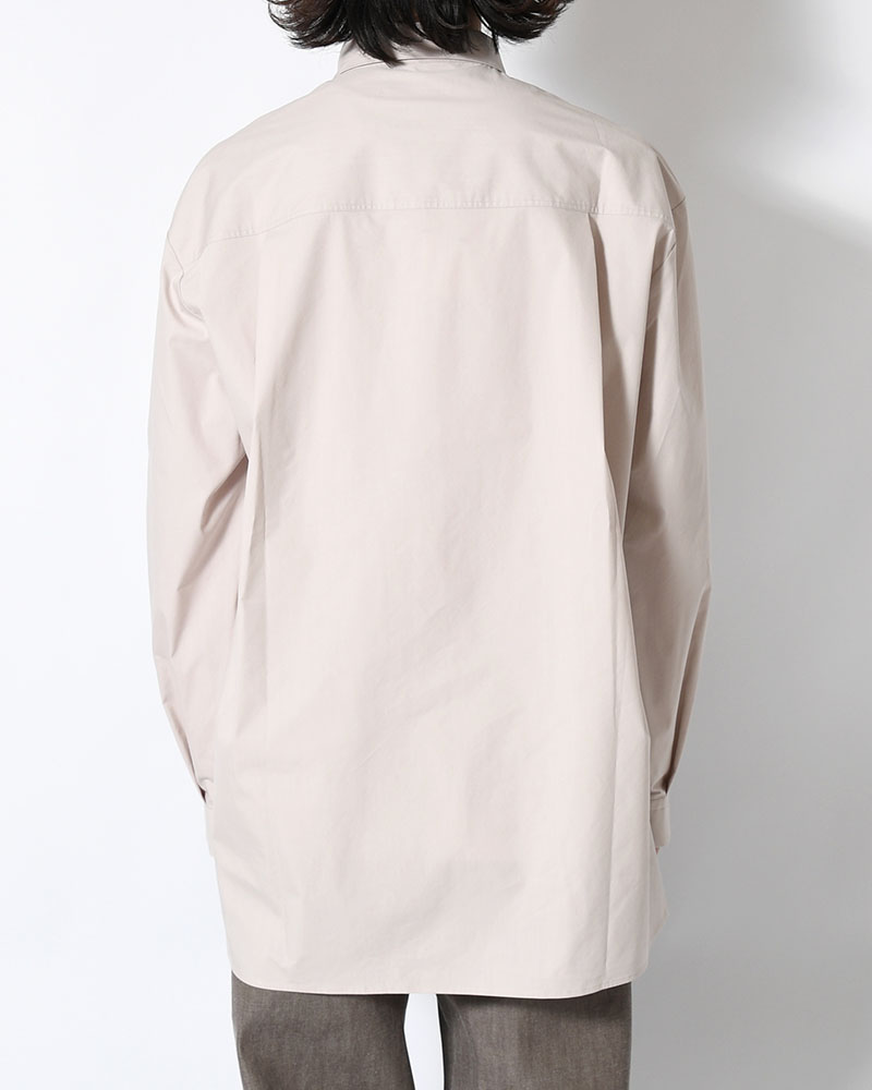 SQUARE POCKET OVERSIZE SHIRT -BEIGE-