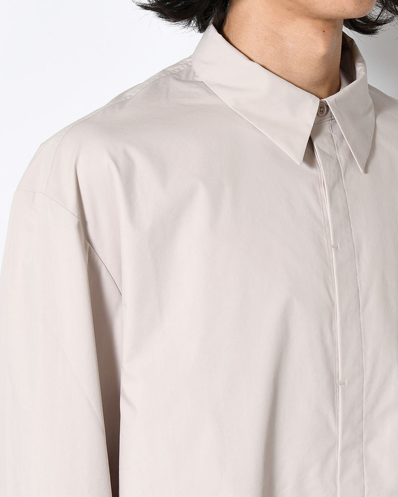 SQUARE POCKET OVERSIZE SHIRT -BEIGE-
