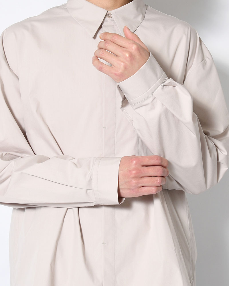 SQUARE POCKET OVERSIZE SHIRT -BEIGE-