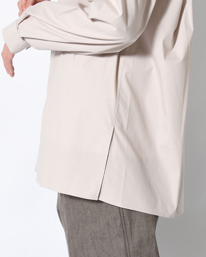SQUARE POCKET OVERSIZE SHIRT -BEIGE-