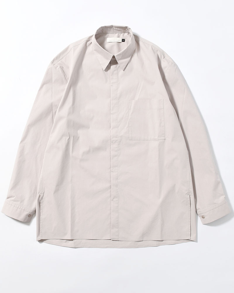 SQUARE POCKET OVERSIZE SHIRT -BEIGE-