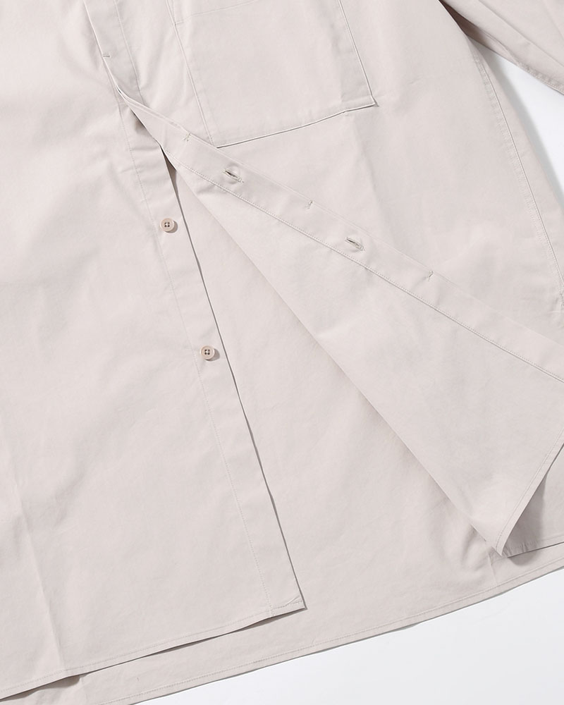 SQUARE POCKET OVERSIZE SHIRT -BEIGE-