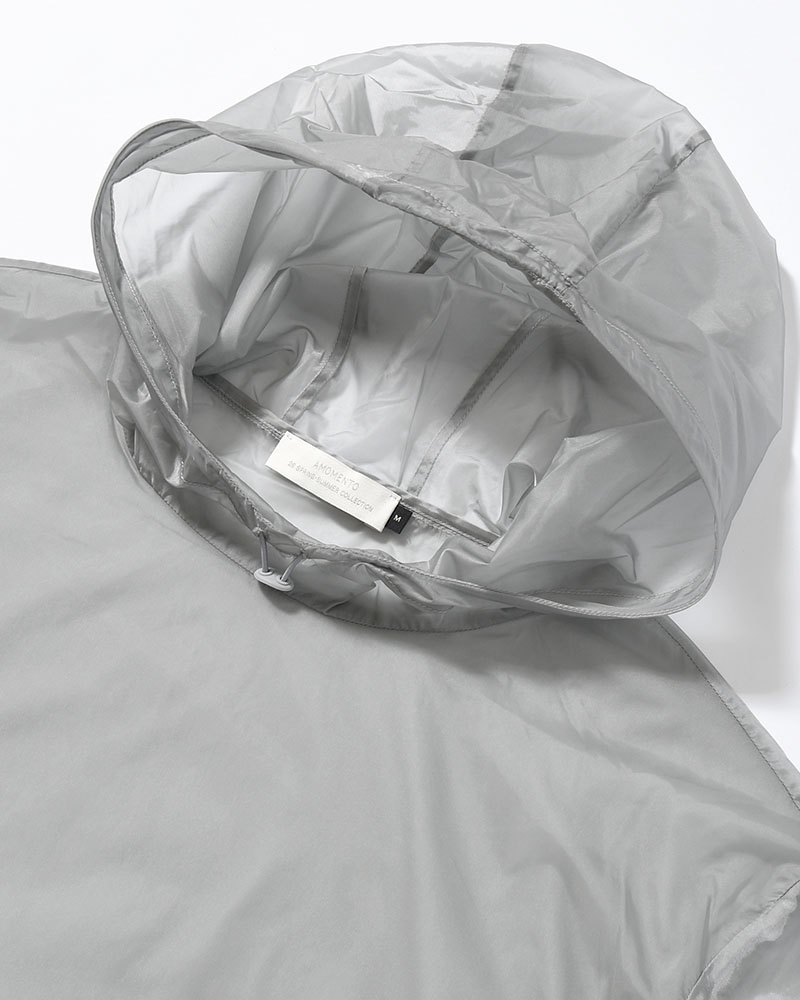 SHEER HOODIE ANORAK -GREY-