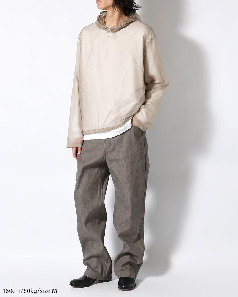 SHEER HOODIE ANORAK -BEIGE-