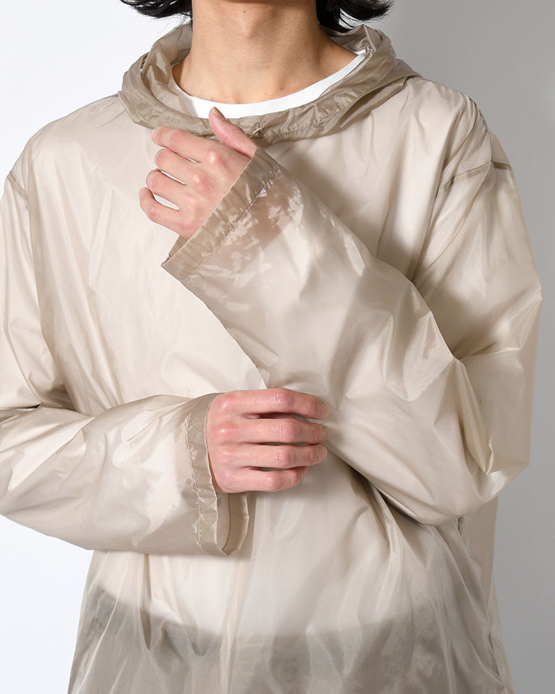 SHEER HOODIE ANORAK -BEIGE-