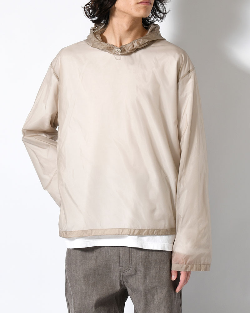 SHEER HOODIE ANORAK -BEIGE-