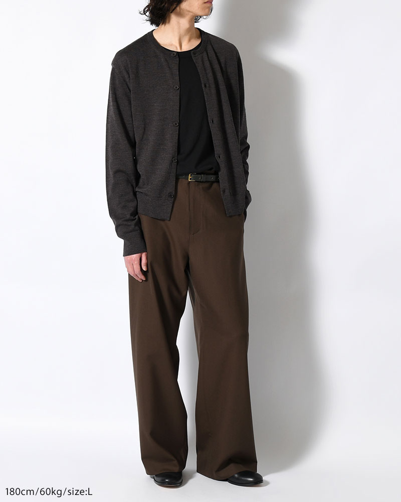 MENS WOOL CARDIGAN -CHARCOAL-