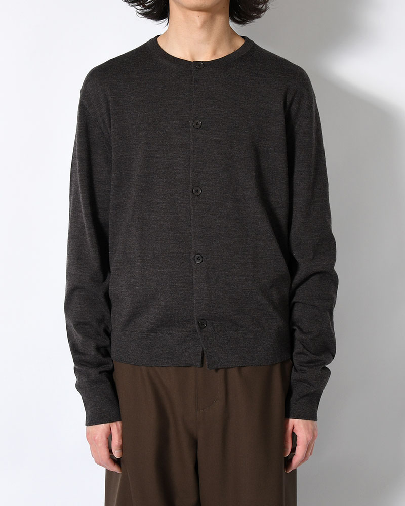 MENS WOOL CARDIGAN -CHARCOAL-