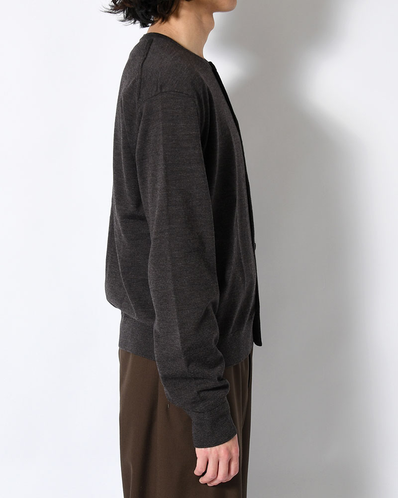 MENS WOOL CARDIGAN -CHARCOAL-