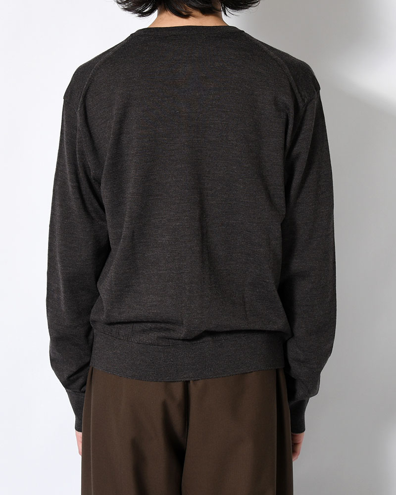 MENS WOOL CARDIGAN -CHARCOAL-