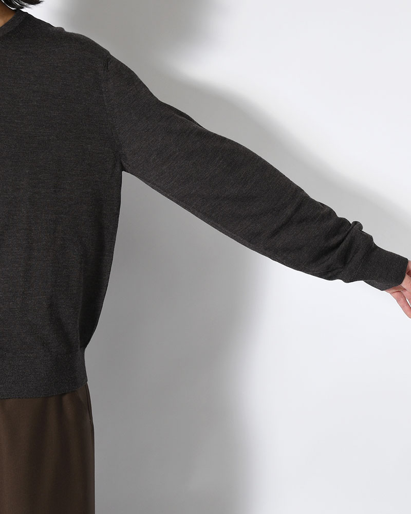 MENS WOOL CARDIGAN -CHARCOAL-