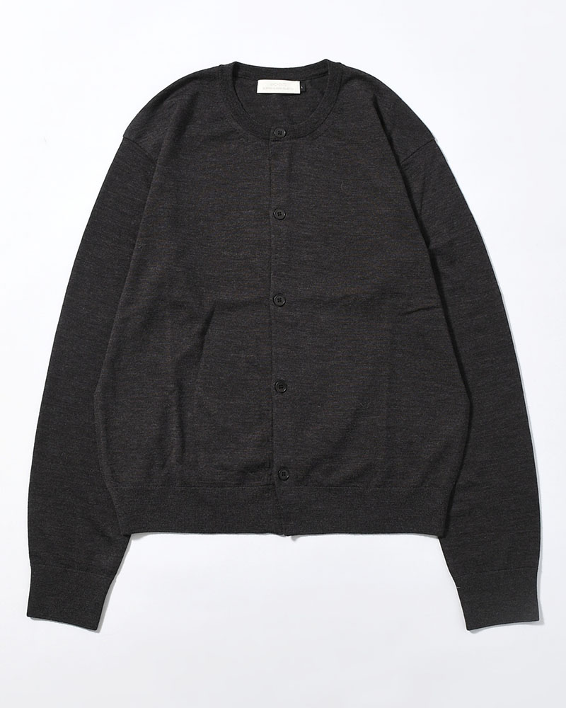 MENS WOOL CARDIGAN -CHARCOAL-