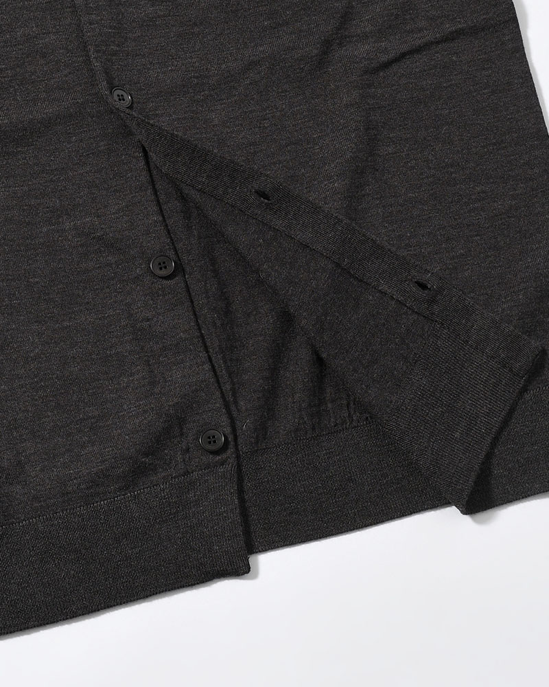 MENS WOOL CARDIGAN -CHARCOAL-