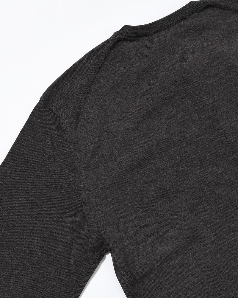 MENS WOOL CARDIGAN -CHARCOAL-