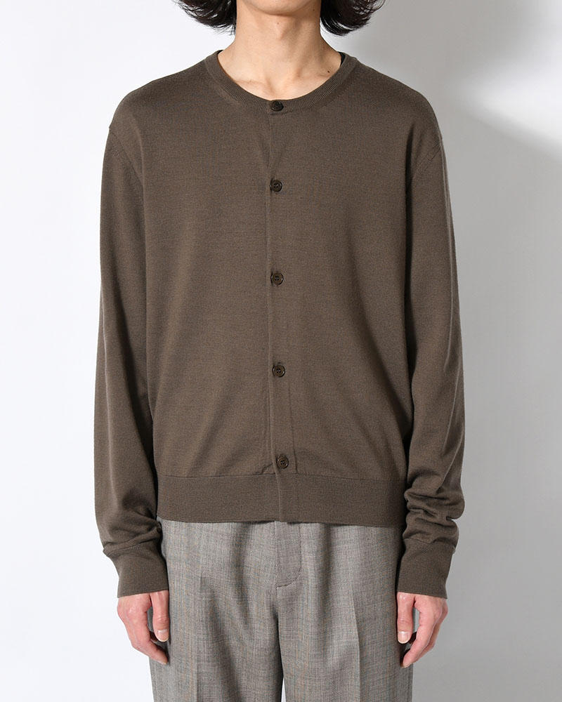 MENS WOOL CARDIGAN -BROWN-