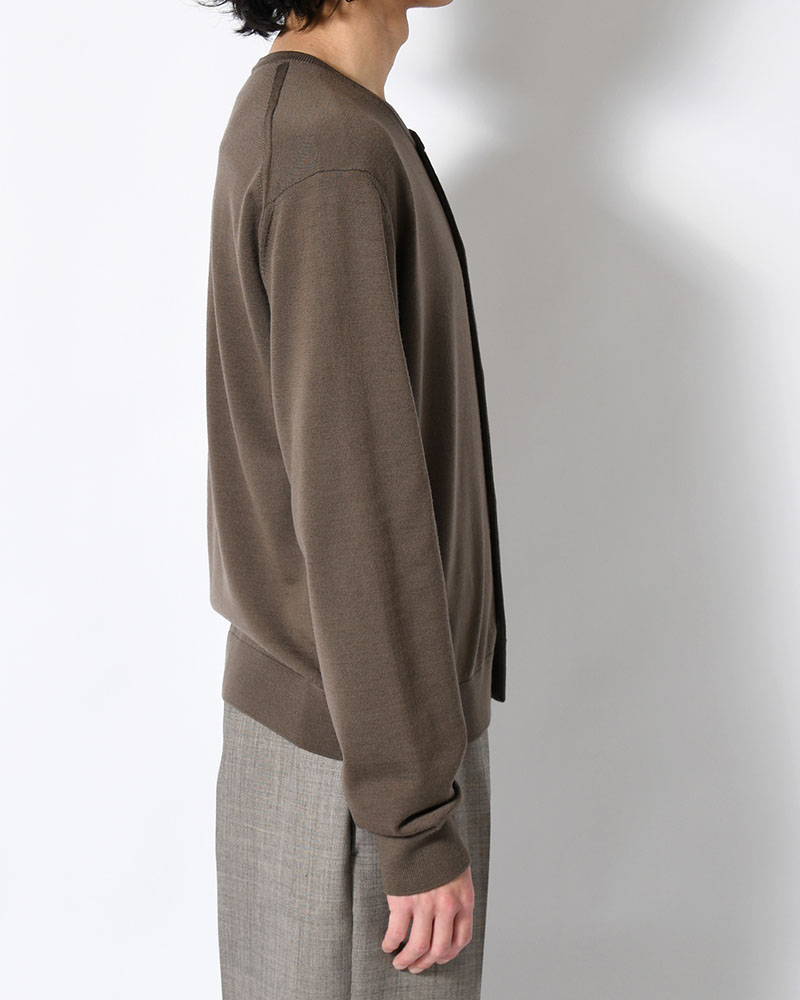 MENS WOOL CARDIGAN -BROWN-