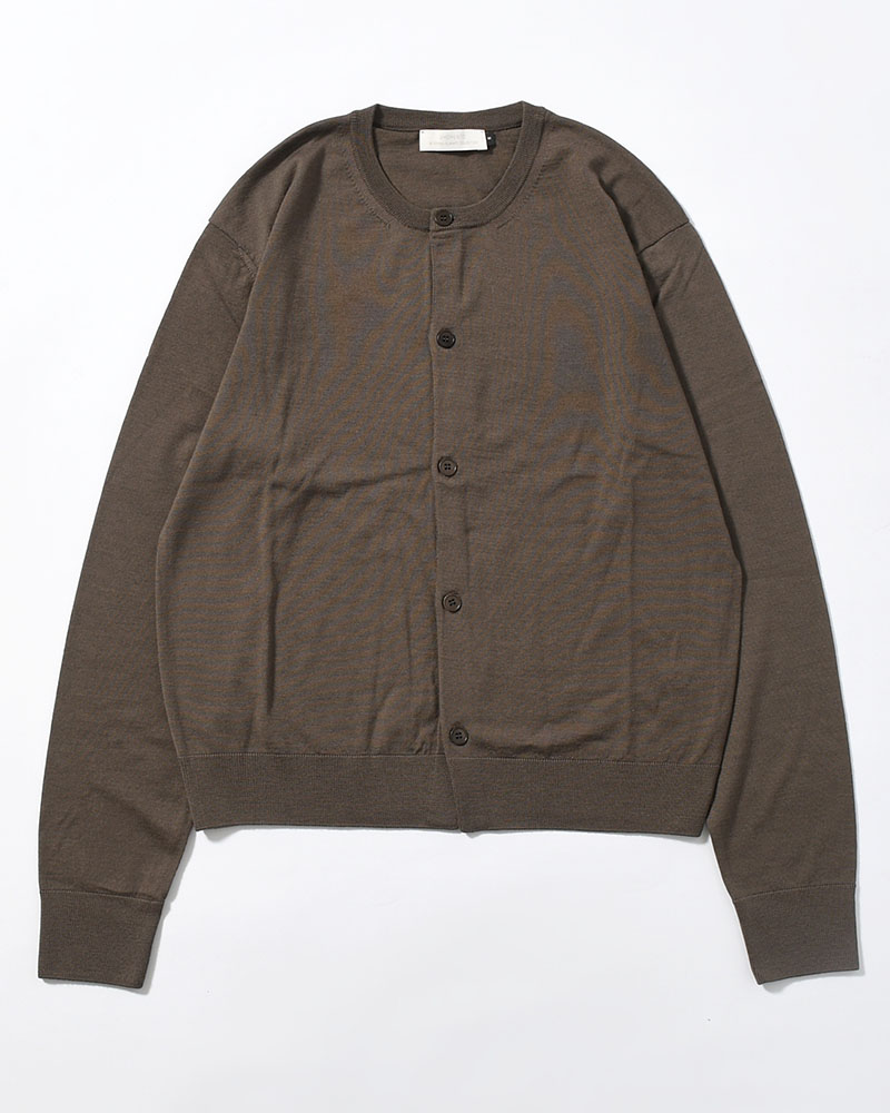 MENS WOOL CARDIGAN -BROWN-