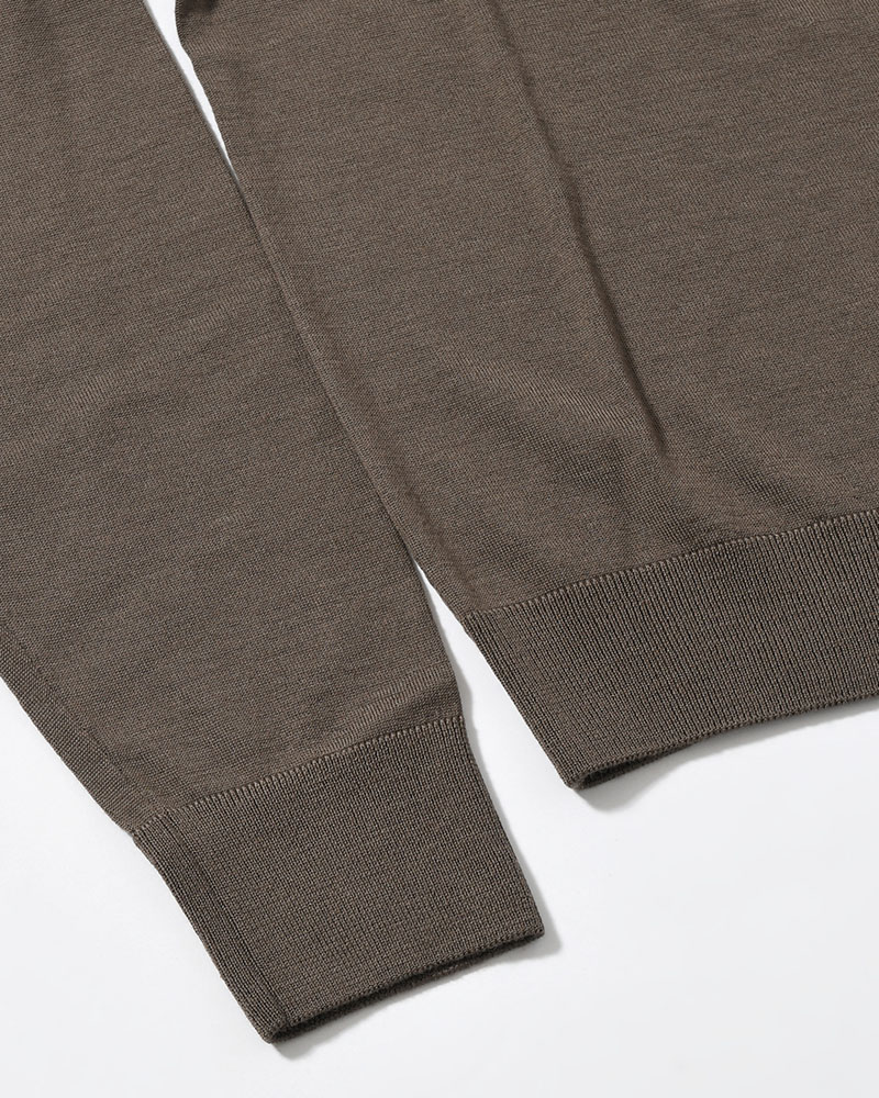 MENS WOOL CARDIGAN -BROWN-