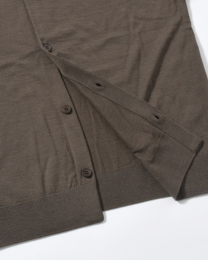 MENS WOOL CARDIGAN -BROWN-