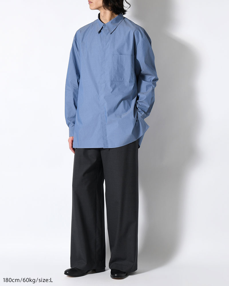 MENS WOOL BANDING PANTS -CHARCOAL-