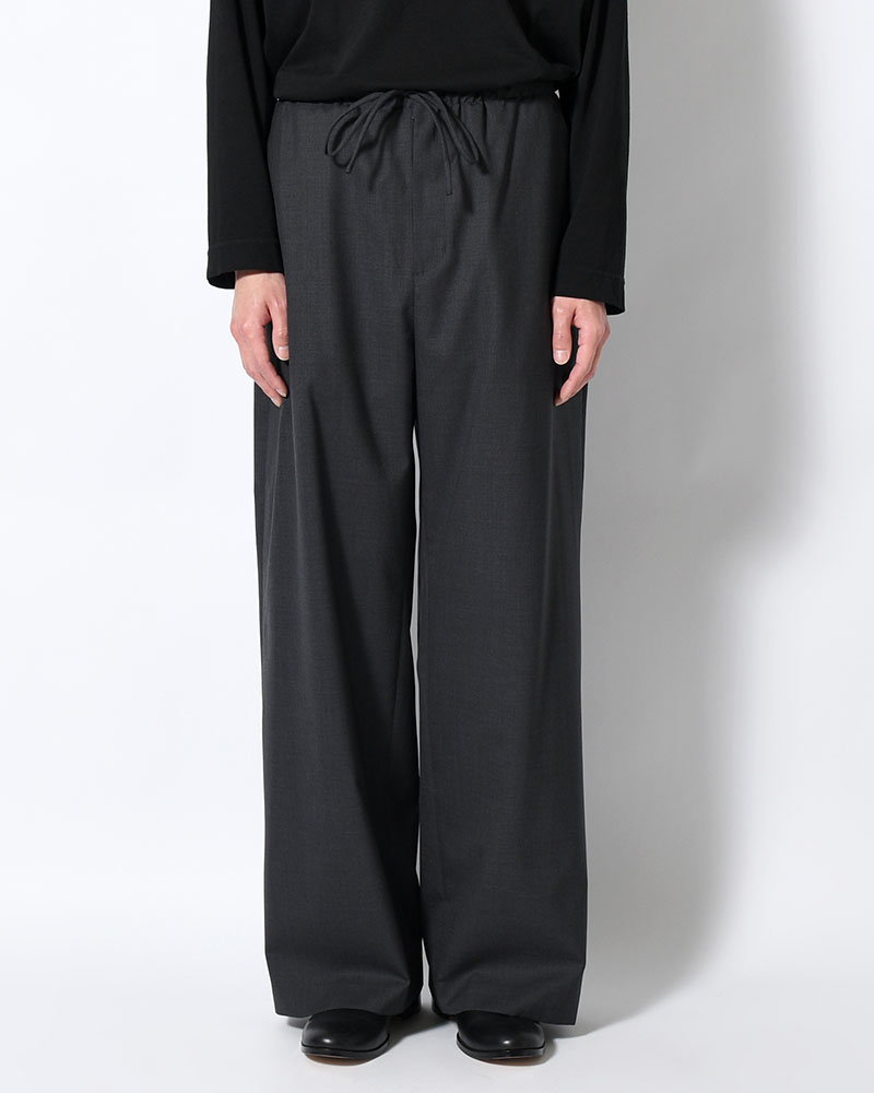 MENS WOOL BANDING PANTS -CHARCOAL-