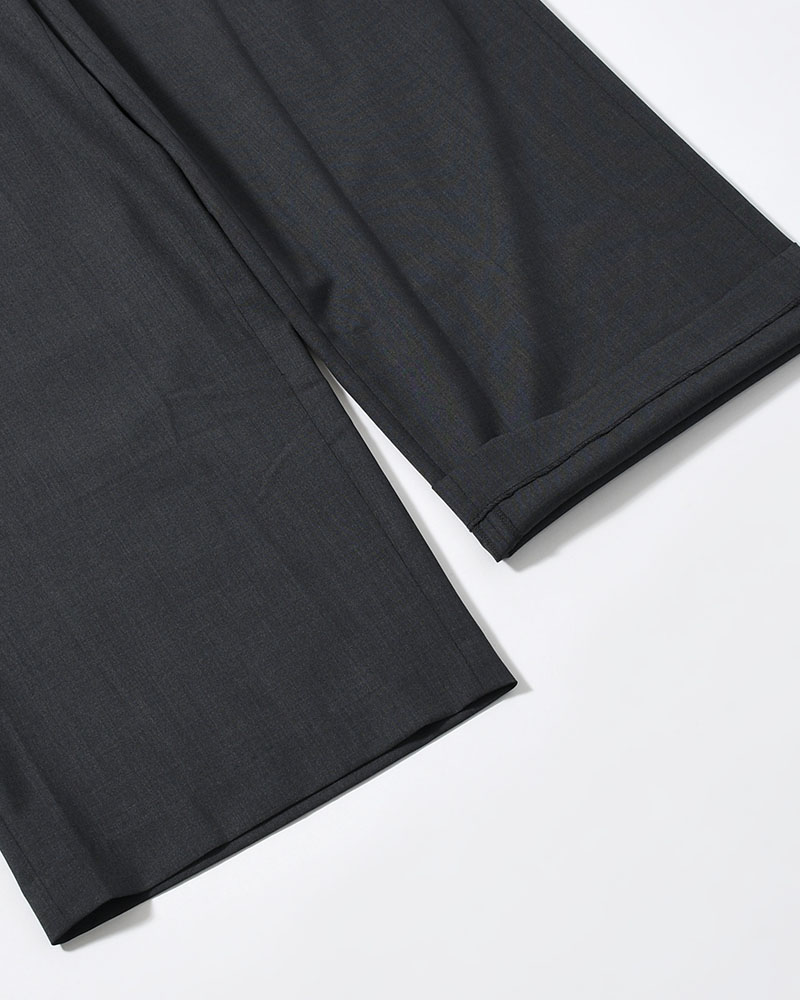 MENS WOOL BANDING PANTS -CHARCOAL-