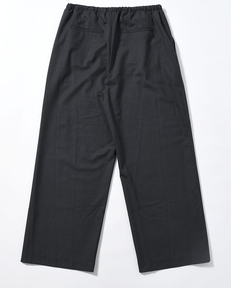 MENS WOOL BANDING PANTS -CHARCOAL-