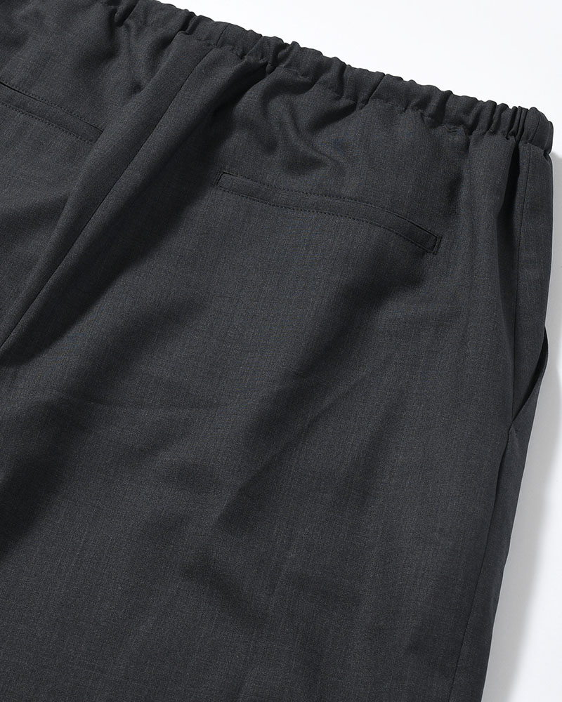 MENS WOOL BANDING PANTS -CHARCOAL-