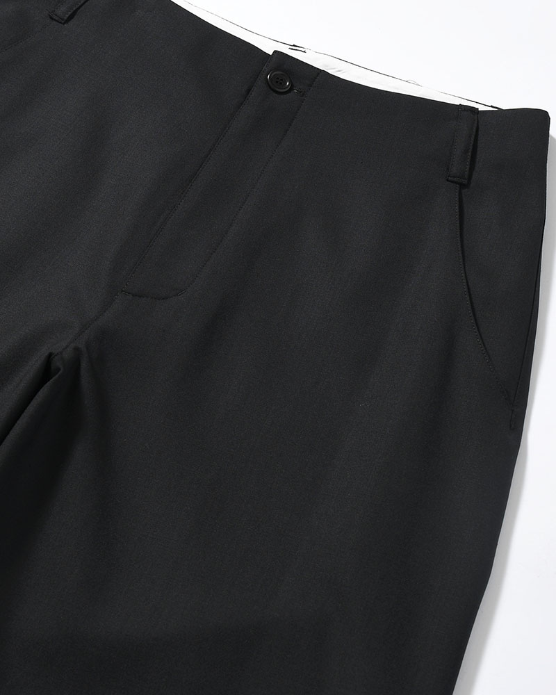 WOOL WIDE PANTS -BLACK-